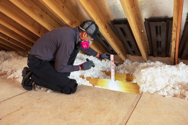 Terminix tech measuring insulation