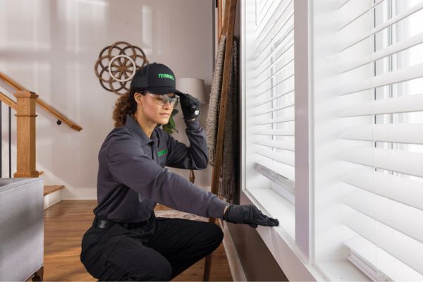 tech inspecting window seal
