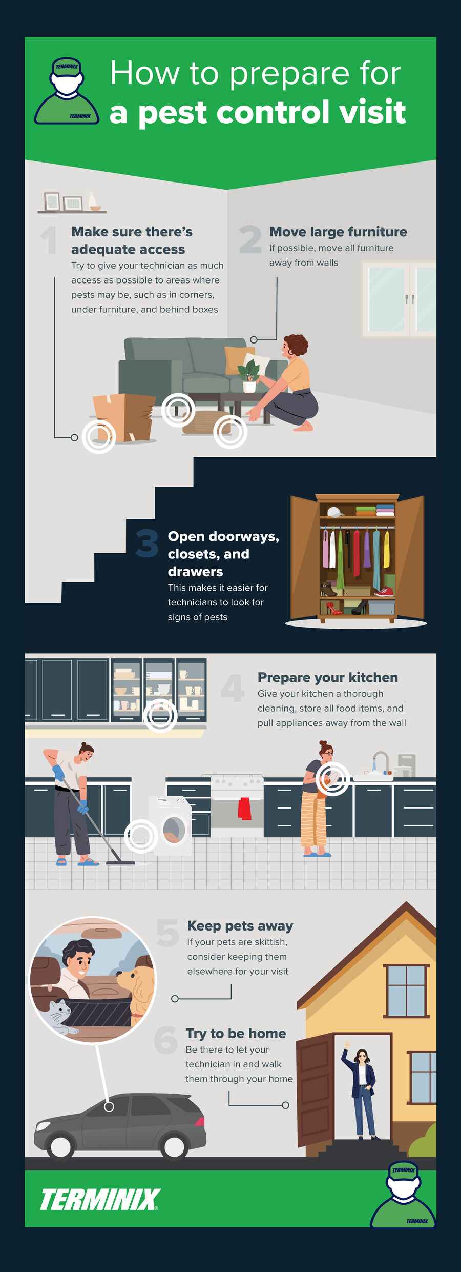 how to prepare for a pest control visit